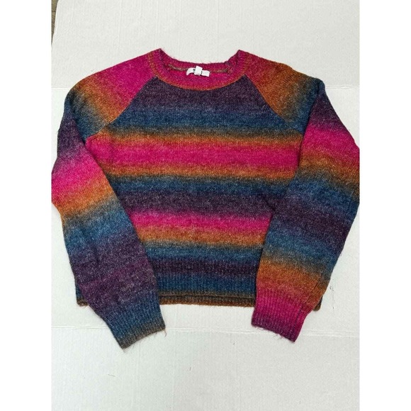 BB DAKOTA STEVE MADDEN Multicolor Stripe Raglan Sweater Size L - Picture 5 of 9